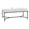 Rhea French Country White Marble Black Metal Rectangular Coffee Table