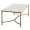 Rhea French Country White Marble Gold Metal Rectangular Coffee Table
