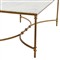 Rhea French Country White Marble Gold Metal Rectangular Coffee Table