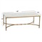 Rhea French Country White Marble Gold Metal Rectangular Coffee Table