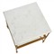 Rhea French Country White Marble Gold Metal Square End Table