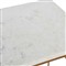 Rhea French Country White Marble Gold Metal Square End Table