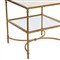 Rhea French Country White Marble Gold Metal Square End Table