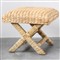 Vera Coastal Beach Brown Woven Water Hyacinth Square Stool