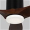 Visual Comfort Collins Walnut Blades Black Steel Smart Hugger LED Ceiling Fan - 52&quot;