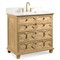 17th Century Updated Traditional White Marble Limewash Oak Wood Vanity Sink - 36&quot;