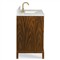 Ridge Updated Traditional White Marble Brown Mahogany Wood Vanity Sink - 37&quot;