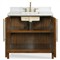 Ridge Updated Traditional White Marble Brown Mahogany Wood Vanity Sink - 37&quot;