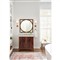 Ridge Updated Traditional White Marble Brown Mahogany Wood Vanity Sink - 37&quot;