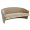 Margaux Modern Classic Beige Velvet Demilune Loveseat - 76&quot;