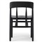 Tanner Updated Traditional Black Oak Wood Woven Dining Side Chair