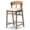 Tanner Updated Traditional Cream Performance Brown Oak Wood Woven Counter Stool