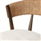 Tanner Updated Traditional Cream Performance Brown Oak Wood Woven Counter Stool