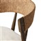 Tanner Updated Traditional Cream Performance Brown Oak Wood Woven Counter Stool