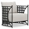 Emeline Cream Upholstered Black Iron Outdoor Barrel Chair