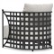 Emeline Cream Upholstered Black Iron Outdoor Barrel Chair