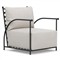 Emeline Cream Upholstered Black Iron Outdoor Lounge Chair