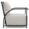 Emeline Cream Upholstered Black Iron Outdoor Lounge Chair