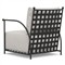 Emeline Cream Upholstered Black Iron Outdoor Lounge Chair