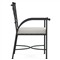 Emeline Cream Upholstered Black Iron Outdoor Dining Arm Chair