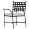 Emeline Cream Upholstered Black Iron Outdoor Dining Arm Chair