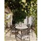 Emeline Cream Upholstered Black Iron Outdoor Dining Arm Chair