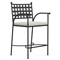 Emeline Cream Upholstered Black Iron Outdoor Counter Stool