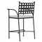 Emeline Cream Upholstered Black Iron Outdoor Counter Stool