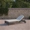 Emeline Cream Upholstered Black Iron Outdoor Chaise Lounge