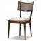 Tina Modern Beige Performance Dark Brown Oak Wood Cane Dining Chair