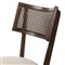 Tina Modern Beige Performance Dark Brown Oak Wood Cane Dining Chair