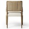 Ronan Coastal Beige Performance Woven Rush Brown Oak Wood Dining Arm Chair