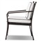 Gretchen French Country White Upholstered Black Welt Aluminum Outdoor Dining Side Chair