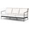 Gretchen French Country White Upholstered Black Welt Aluminum Outdoor Sofa - 76&quot;