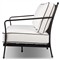 Gretchen French Country White Upholstered Black Welt Aluminum Outdoor Sofa - 76&quot;