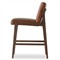 Ali Mid Century Modern Brown Leather Channel Tufted Wood Counter Stool