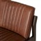 Ali Mid Century Modern Brown Leather Channel Tufted Wood Counter Stool