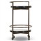 Ovidia Modern Classic Smoked Brown Glass Brass Bar Cart