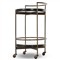 Ovidia Modern Classic Smoked Brown Glass Brass Bar Cart