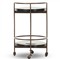 Ovidia Modern Classic Smoked Brown Glass Brass Bar Cart