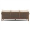 Louis Coastal Beach Beige Upholstered Brown Teak Cane Outdoor Sofa - 86&quot;