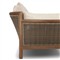 Louis Coastal Beach Beige Upholstered Brown Teak Cane Outdoor Sofa - 86&quot;