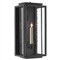 Windra Updated Traditional Seeded Glass Black Iron Outdoor Wall Sconce - Small