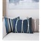 Maelle Coastal Beach Blue Linen Knot Decorative Throw Pillow - 20x20