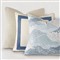 Maelis Coastal Beach Cream Mitered Blue Ribbon Decorative Throw Pillow - 22x22