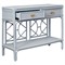 Worlds Away Gideon Coastal Beach Light Blue Rattan Console Table