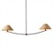 Camilla Coastal Seagrass Shade Black Iron Linear Pendant