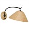 Camilla Coastal Seagrass Shade Black Iron Swing Arm Sconce