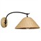 Camilla Coastal Seagrass Shade Black Iron Swing Arm Sconce