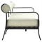 Madelle Modern Classic White Sunbrella Black Aluminum Outdoor Sofa - 81&quot;